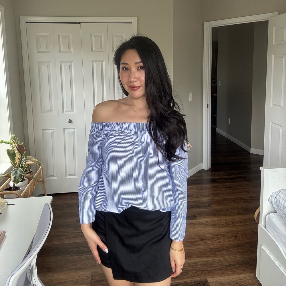 Blue Off-Shoulder Women's Top